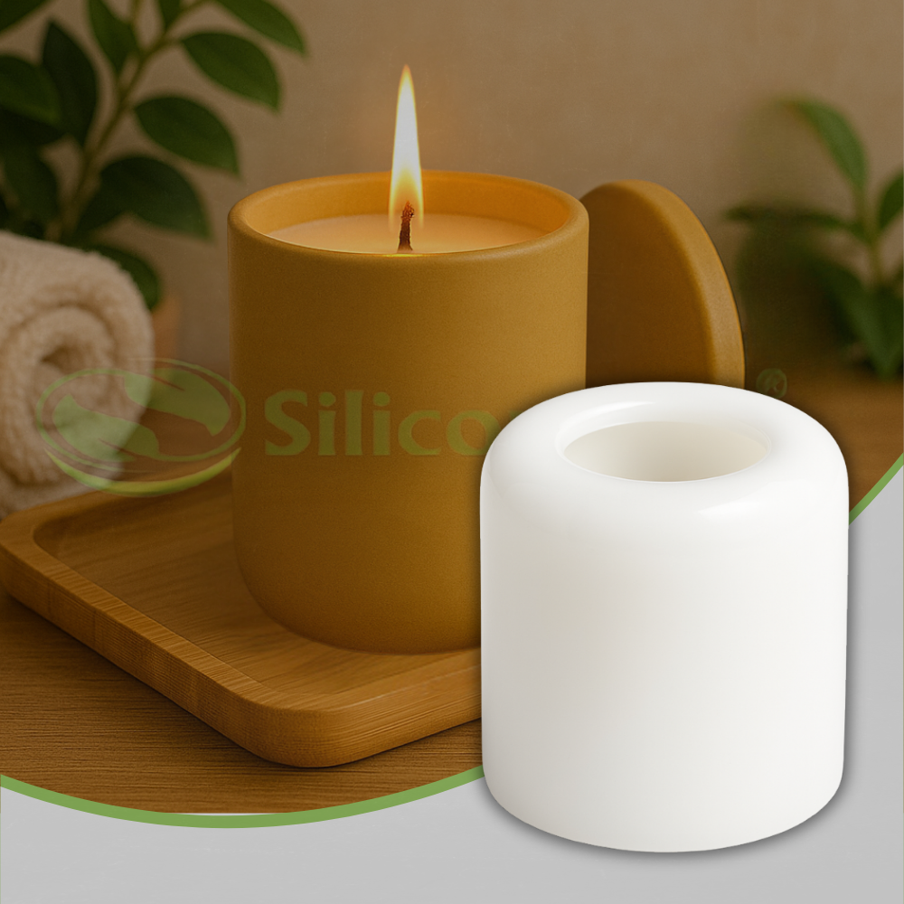 Silicomolds - Silicone candle/wax jar mold with lid - 3.5"W x 4" L - rounded bottom -URP354WM